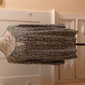 Papermoon olive green print top Sz 3X